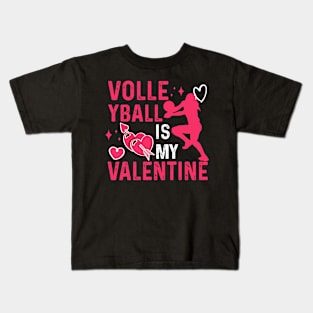 Volleyball is the valentine of love on the net Kids T-Shirt